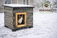 Siltināta kaķu māja āra apstākļiem (57×44×41 cm)