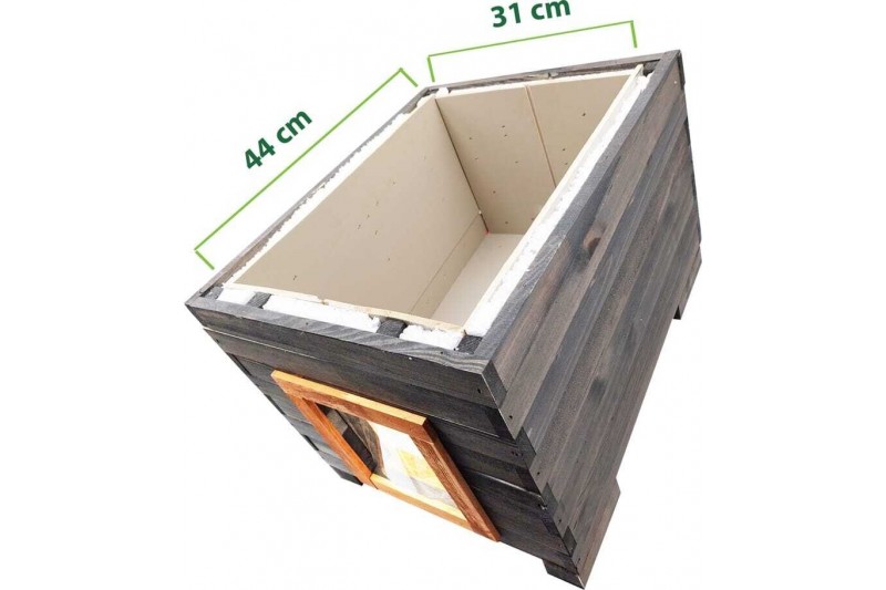 Siltināta kaķu māja āra apstākļiem (57×44×41 cm)