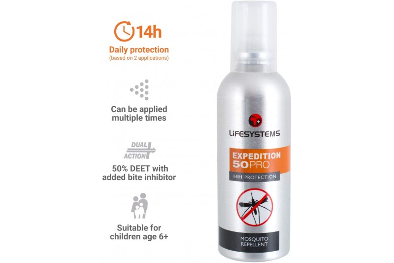 Pretodu līdzeklis Lifesystems Expedition 50 PRO 100ml