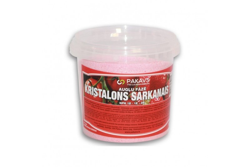Mēslojums KRISTALONS , Sarkanais 12-12-36 – šķīstošais minerālmēslojums 1 kg